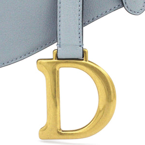Grained Calfskin Saddle Bag Medium Cloud Blue