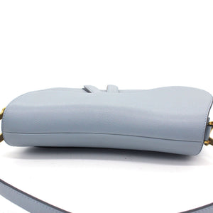 Grained Calfskin Saddle Bag Medium Cloud Blue