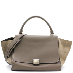 Calfskin Leather Medium Trapeze Souris