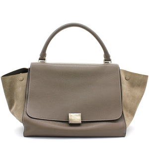 Calfskin Leather Medium Trapeze Souris
