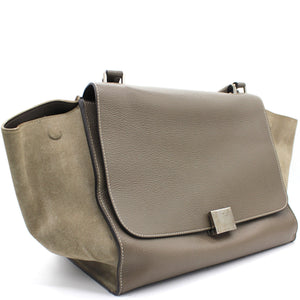 Calfskin Leather Medium Trapeze Souris