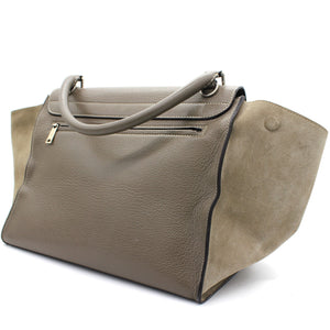 Calfskin Leather Medium Trapeze Souris