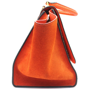 Snakeskin Suede Medium Trapeze Orange
