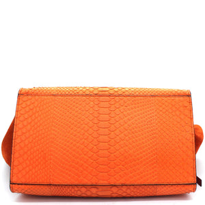 Snakeskin Suede Medium Trapeze Orange