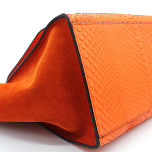 Snakeskin Suede Medium Trapeze Orange