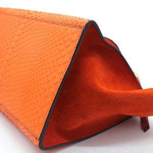 Snakeskin Suede Medium Trapeze Orange