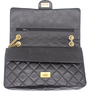 Black Quilted Crinkled Leather 226 Classic Reissue 2.55 Flap Bag