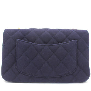 Felt Quilted Paris-Hamburg Charms Mini Rectangular Flap Dark Navy