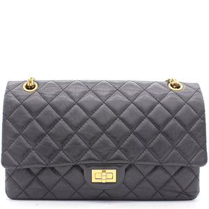 Black Quilted Crinkled Leather 226 Classic Reissue 2.55 Flap Bag