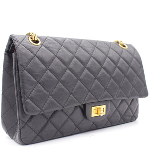Black Quilted Crinkled Leather 226 Classic Reissue 2.55 Flap Bag