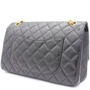 Black Quilted Crinkled Leather 226 Classic Reissue 2.55 Flap Bag
