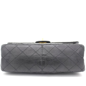 Black Quilted Crinkled Leather 226 Classic Reissue 2.55 Flap Bag