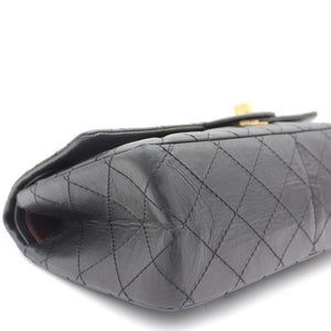 Black Quilted Crinkled Leather 226 Classic Reissue 2.55 Flap Bag