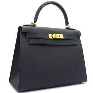 Epsom Leather Kelly 28 Black