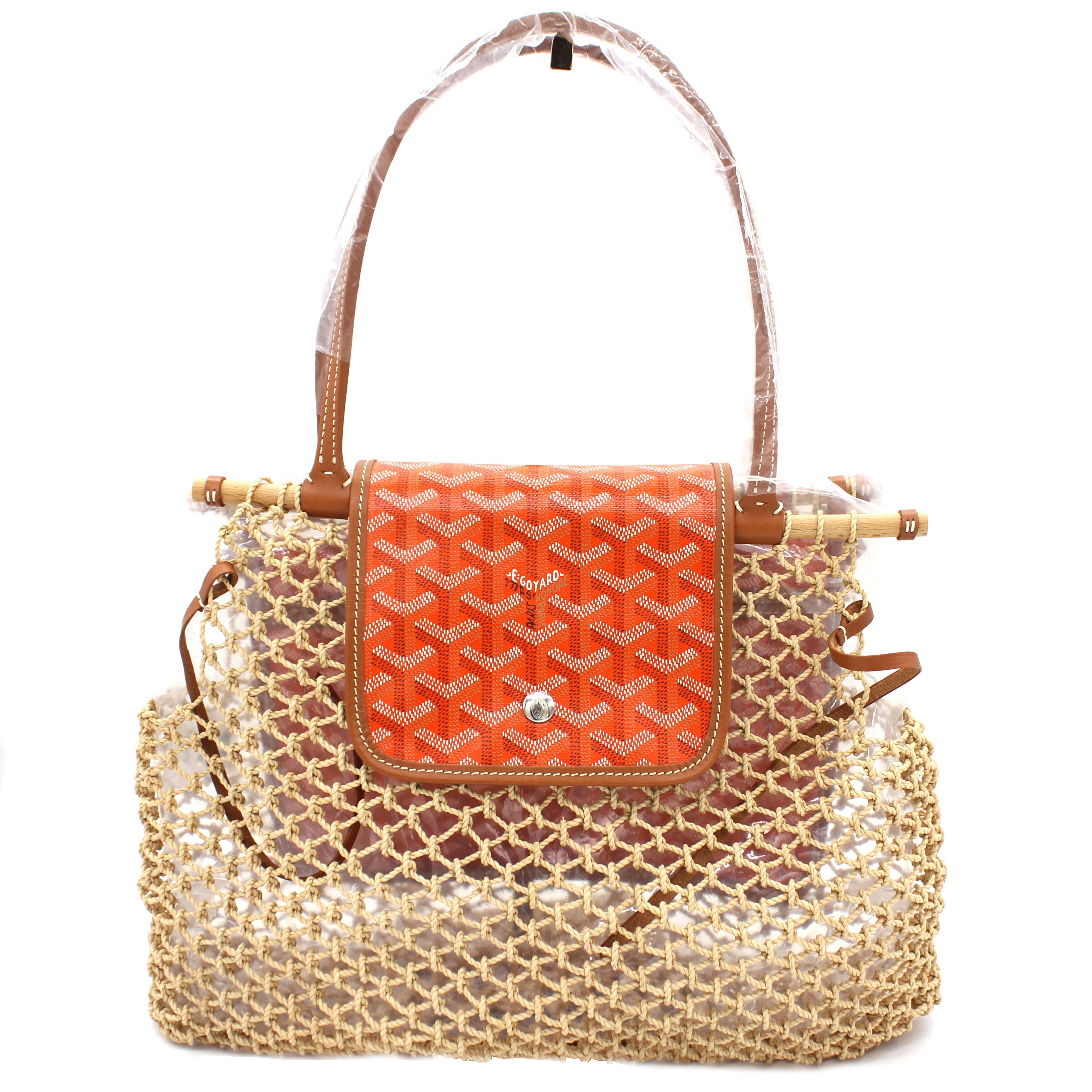 Goyardine Net Aligre Tote Orange