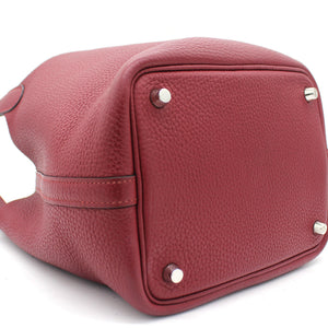 Wine Clemence Leather Picotin Lock 18 Bag