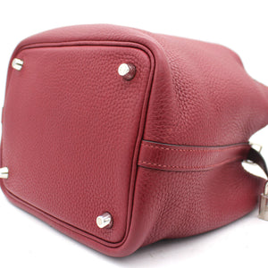 Wine Clemence Leather Picotin Lock 18 Bag