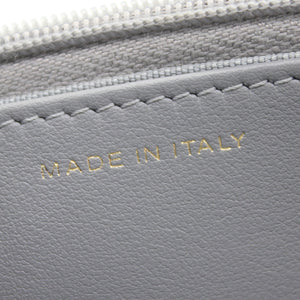 Quilted Leather WOC Chain Clutch Bag Grey Caviar