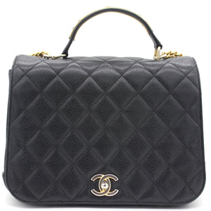 Caviar Black Flap Top Handle Bag