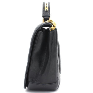Caviar Black Flap Top Handle Bag