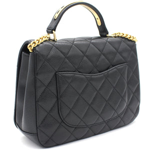 Caviar Black Flap Top Handle Bag