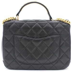 Caviar Black Flap Top Handle Bag