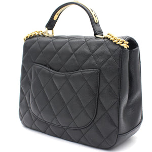 Caviar Black Flap Top Handle Bag