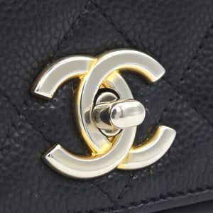 Caviar Black Flap Top Handle Bag