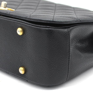 Caviar Black Flap Top Handle Bag