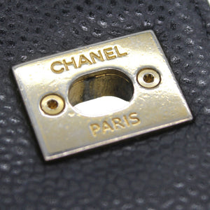 Caviar Black Flap Top Handle Bag