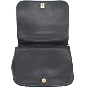 Caviar Black Flap Top Handle Bag