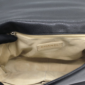 Caviar Black Flap Top Handle Bag