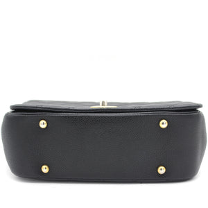 Caviar Black Flap Top Handle Bag