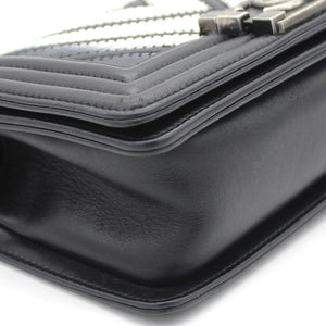 Lizard Chevron Small Boy Flap Black White