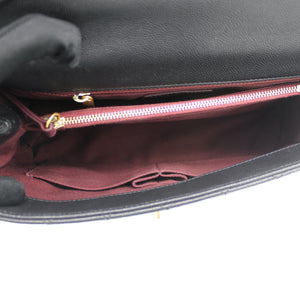 Caviar Quilted Coco Handle Flap Black