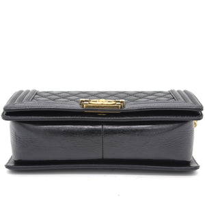 Quilted Glazed Calfskin Medium Boy Bag