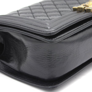 Quilted Glazed Calfskin Medium Boy Bag