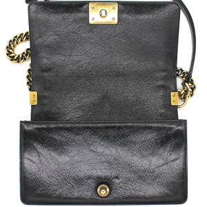 Quilted Glazed Calfskin Medium Boy Bag