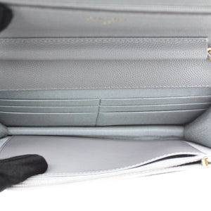 Quilted Leather WOC Chain Clutch Bag Grey Caviar