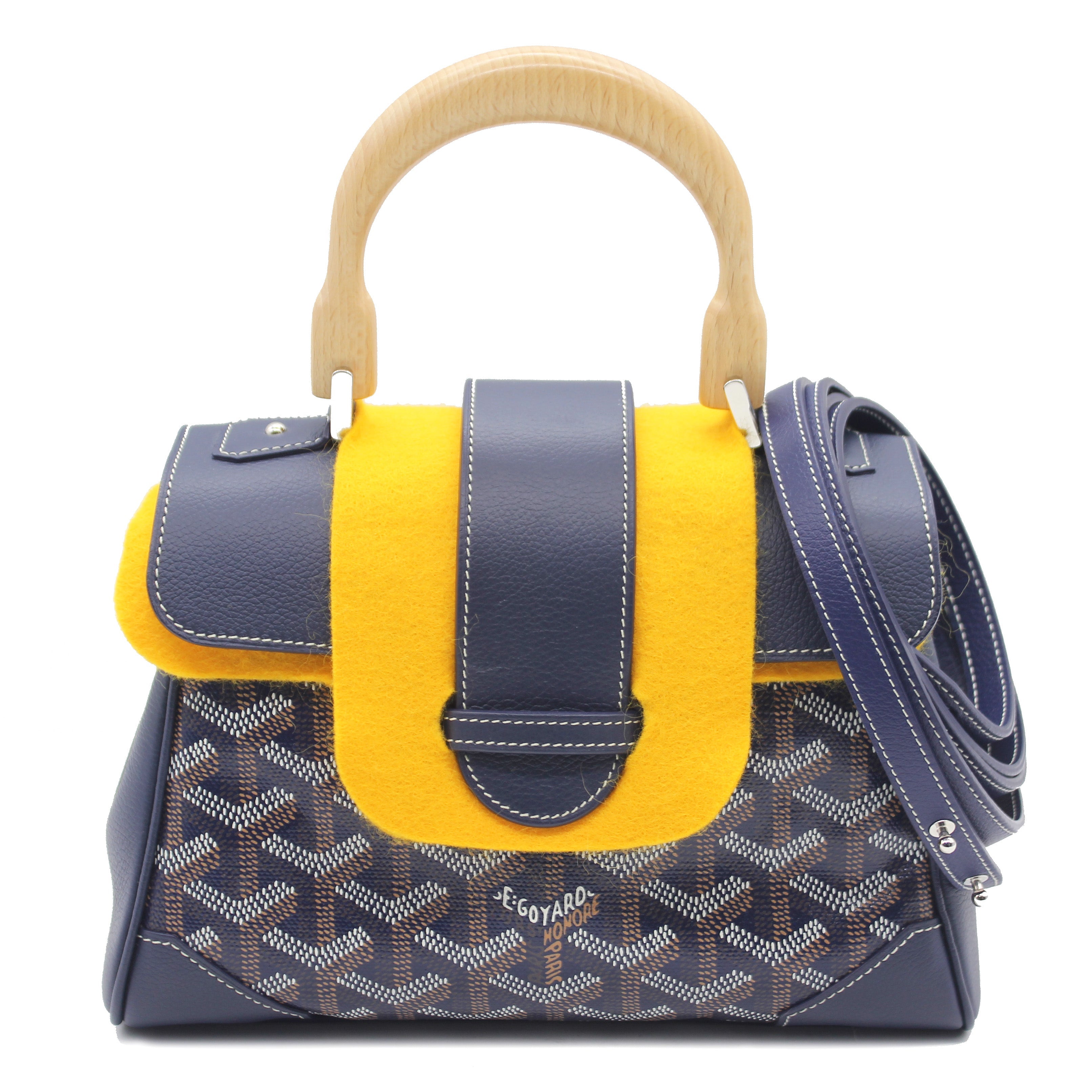 Blue Goyardine Mini Saigon Bag