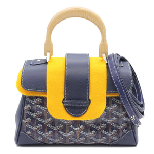 Blue Goyardine Mini Saigon Bag