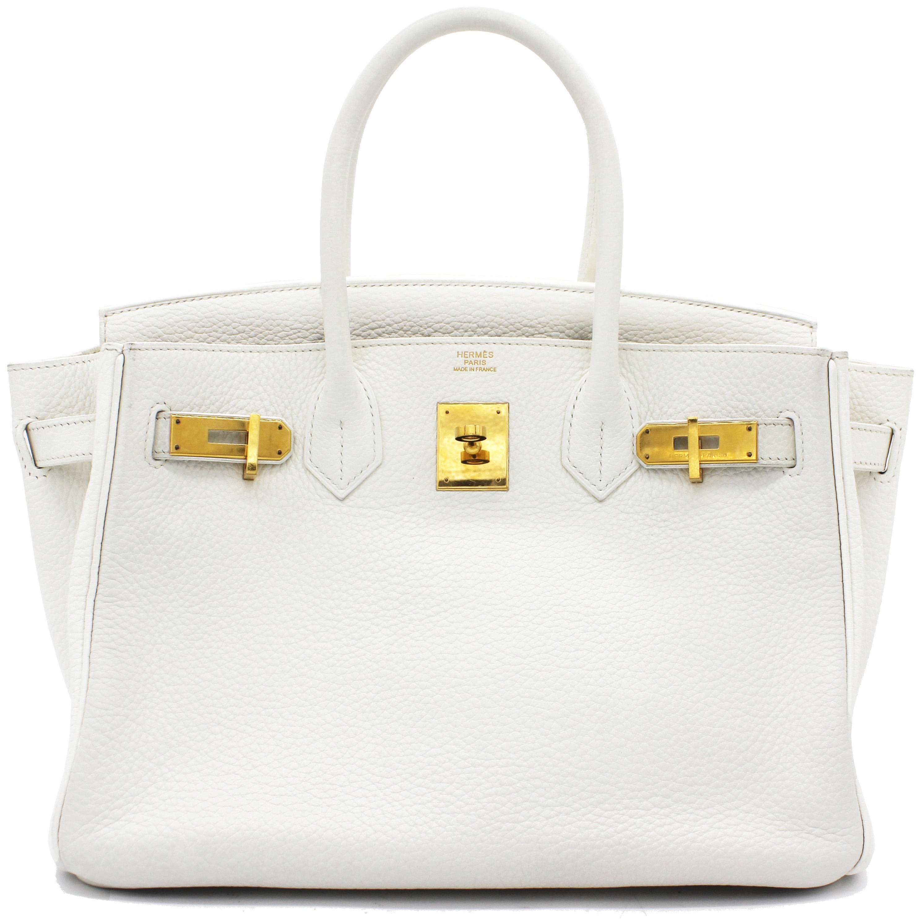 Birkin 30 Tote Clemence White