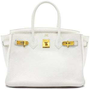 Birkin 30 Tote Clemence White