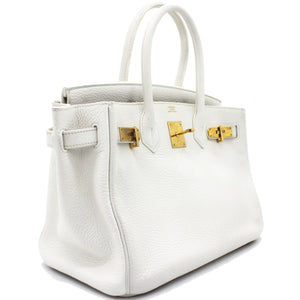 Birkin 30 Tote Clemence White