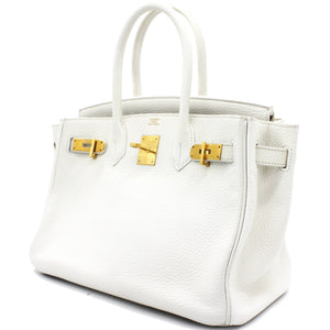 Birkin 30 Tote Clemence White