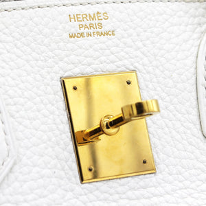 Birkin 30 Tote Clemence White