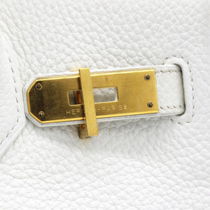 Birkin 30 Tote Clemence White