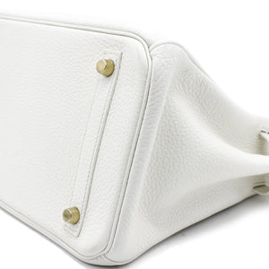 Birkin 30 Tote Clemence White