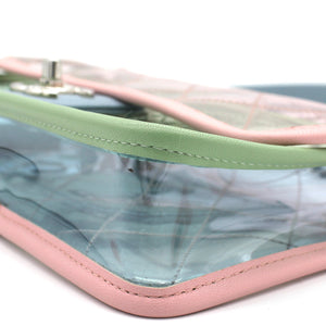 Lambskin PVC Quilted Mini Coco Splash Flap Blue Green