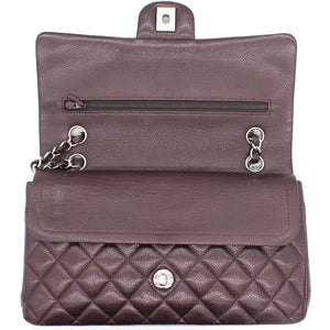 Burgundy Quilted Caviar Leather Classic Double Flap Bag